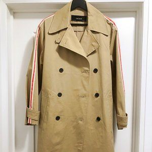 Zara Basic - Trench Coat with Side Stripes - Carmel (Size M)